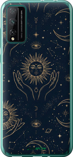 Силиконовый чехол Celestial Harmony: Sun & Moon Gold Mystic Pattern для Huawei Honor Play 4T Pro - 6778u-1914 изображение 