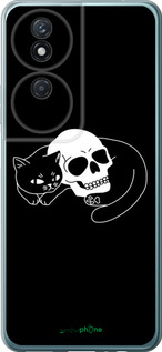 Силиконовый чехол С изображением кота и черепа для Huawei Honor Play 50 Plus - 6491u-3399 изображение 