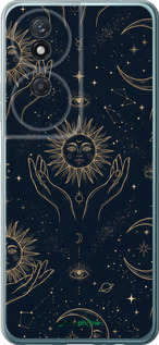 Силиконовый чехол Celestial Harmony: Sun & Moon Gold Mystic Pattern для Huawei Honor Play 50 Plus - 6778u-3399 изображение 