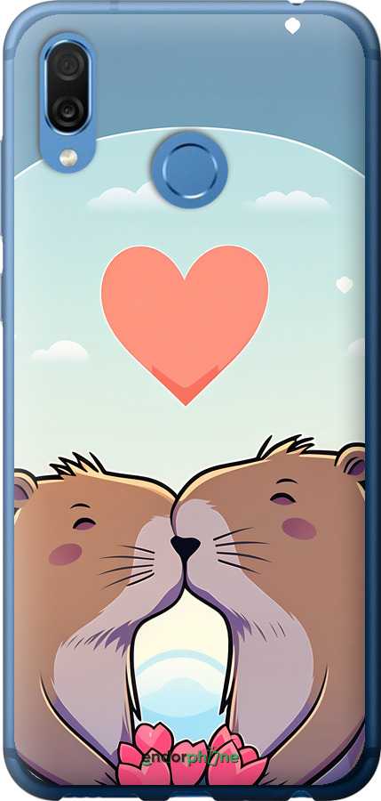 2D пластиковий чехол Капібара кохання для Huawei Honor Play - 6027t-1533 изображение 