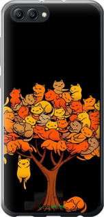 Силиконовый чехол Дерево и котики для Huawei Honor V10 / View 10 - 6516u-1579 изображение 