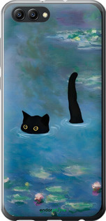 Силіконовий чехол Із зображенням кота та водяної лілії Monet для Huawei Honor V10 / View 10 - 6519u-1579 изображение 