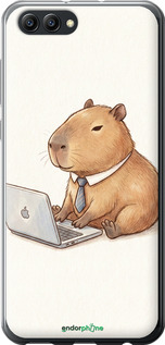 Силиконовый чехол Funny Capybara CEO Working для Huawei Honor V10 / View 10 - 6777u-1579 изображение 