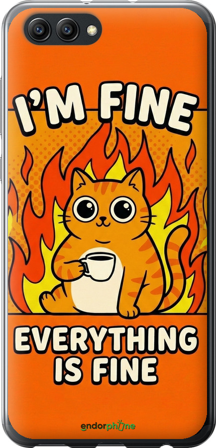 Силиконовый чехол Funny Cat для Huawei Honor V10 / View 10 - 6786u-1579 изображение 