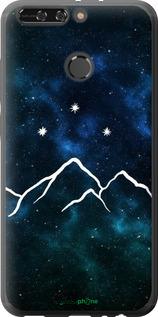 Силиконовый чехол Горы и звезды нарисованы на фоне галактики для Huawei Honor V9 / Honor 8 Pro - 6490u-1246 изображение 