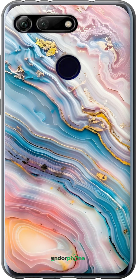 Силиконовый чехол Мрамор красивый для Huawei Honor View 20 - 6376u-1645 изображение 
