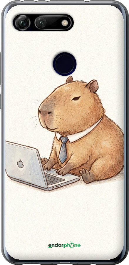 Силиконовый чехол Funny Capybara CEO Working для Huawei Honor View 20 - 6777u-1645 изображение 