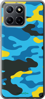 Силиконовый чехол Желто-голубой камуфляж для Huawei honor X6 - 1084u-3341 изображение 