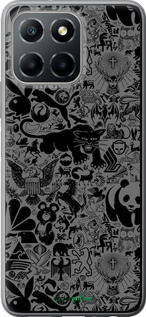 Силіконовий чехол Чорно-сірий стікер бомбінг для Huawei Honor X8 5G - 2432u-4149 изображение 