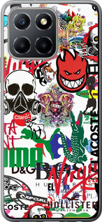 Силиконовый чехол Many different logos для Huawei Honor X8 5G - 4022u-4149 изображение 