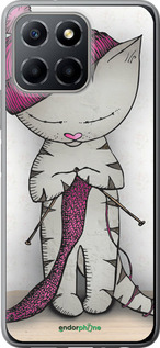 Силиконовый чехол Кошка рукодельница для Huawei honor X6 - 4056u-3341 изображение 
