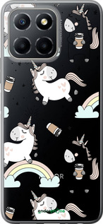 Силиконовый чехол Единорог и кофе для Huawei honor X6 - 4661u-3341 изображение 
