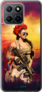 Силиконовый чехол Украинка с оружием для Huawei honor X6 - 5316u-3341 изображение 