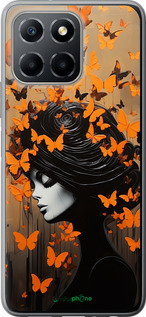 Силиконовый чехол Чехол для телефона Девушка с оранжевыми бабочками для Huawei honor X6 - 5940u-3341 изображение 