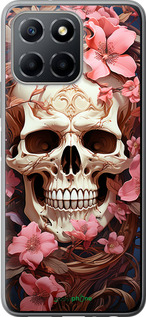 Силиконовый чехол Череп в розовых цветах для Huawei honor X6 - 5965u-3341 изображение 
