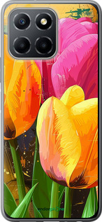 Силиконовый чехол Нарисованные тюльпаны для Huawei honor X6 - 5990u-3341 изображение 