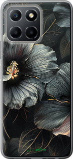 Силиконовый чехол Черные цветы для Huawei honor X6 - 6031u-3341 изображение 