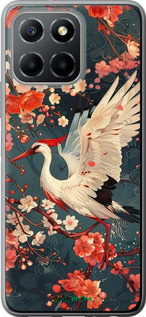 Силиконовый чехол Сакура и аист для Huawei honor X6 - 6108u-3341 изображение 