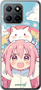 Силиконовый чехол Девочка аниме радуга для Huawei honor X6 - 6304u-3341 изображение 