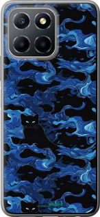 Силиконовый чехол Абстрактный узор черных котов на синем фоне для Huawei honor X6 - 6525u-3341 изображение 