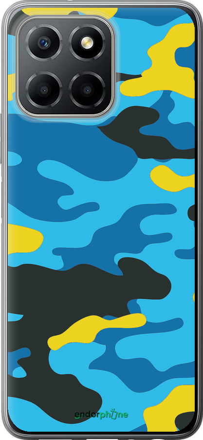 Силиконовый чехол Желто-голубой камуфляж для Huawei honor X6 - 1084u-3341 изображение 