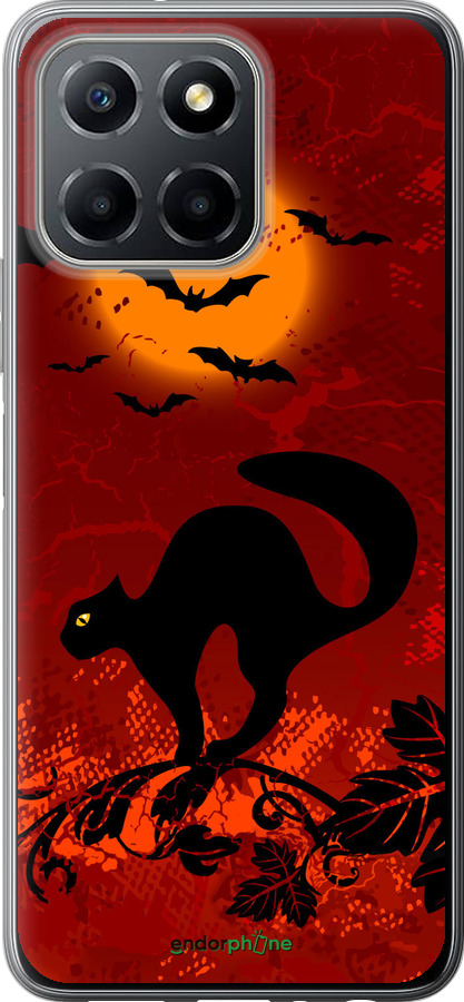 Силиконовый чехол Чёрная кошка под луной для Huawei honor X6 - 1190u-3341 изображение 