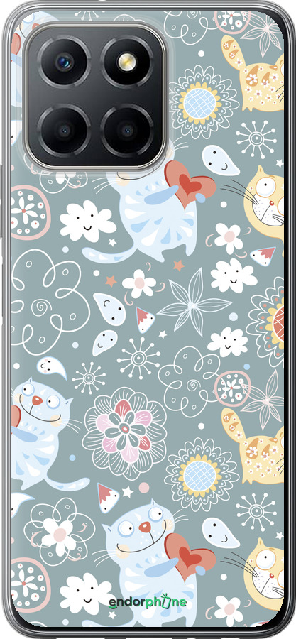 Силиконовый чехол Котята v3 для Huawei Honor X8 5G - 1223u-4149 изображение 