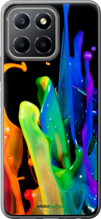 Силиконовый чехол брызги краски для Huawei Honor X8 5G - 3957u-4149 изображение 