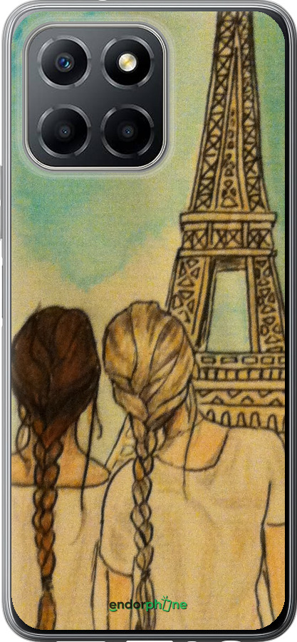Силиконовый чехол Девушки в Париже для Huawei Honor X8 5G - 3980u-4149 изображение 