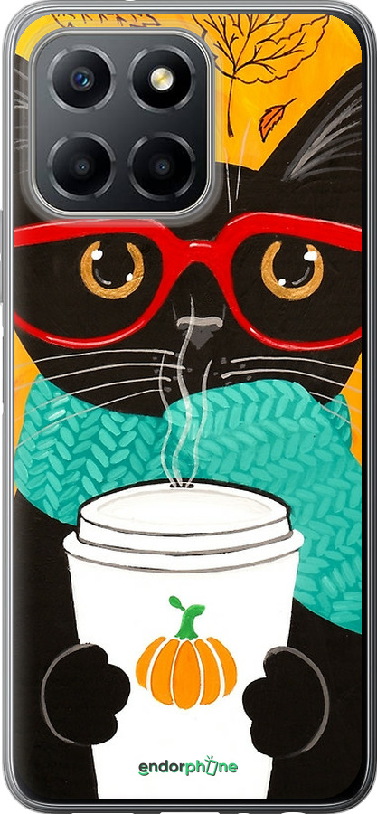 Силиконовый чехол Осенний кот для Huawei honor X6 - 4026u-3341 изображение 