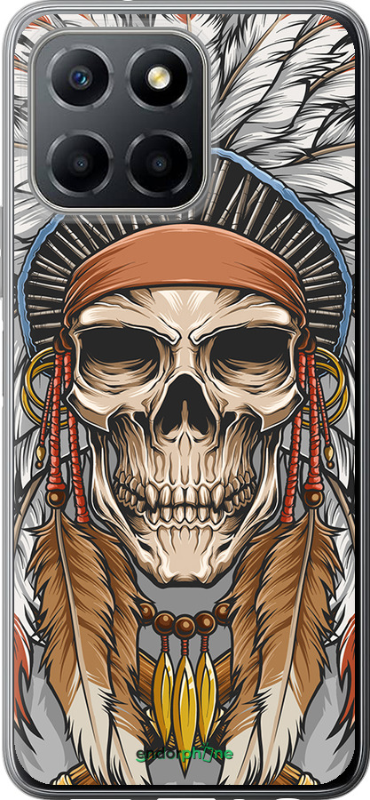 Силиконовый чехол Череп индейца для Huawei Honor X8 5G - 4032u-4149 изображение 