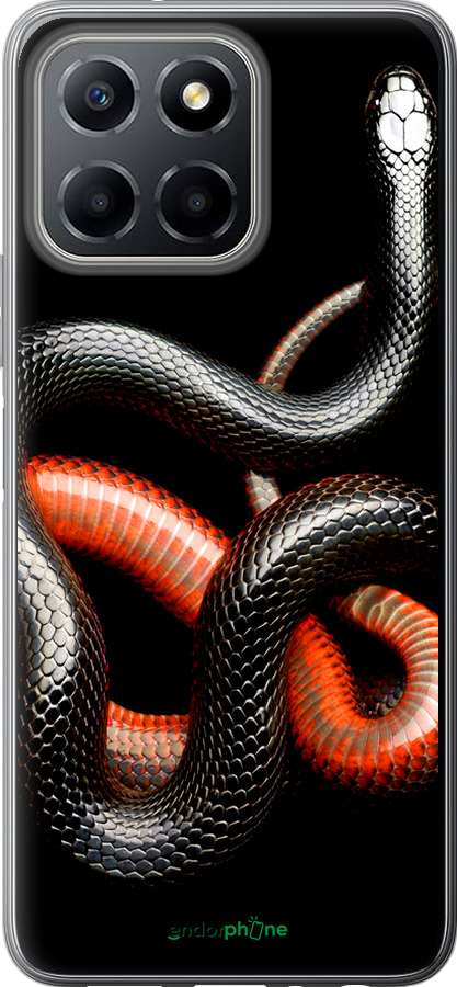 Силиконовый чехол Красно-черная змея на черном фоне для Huawei honor X6 - 4063u-3341 изображение 
