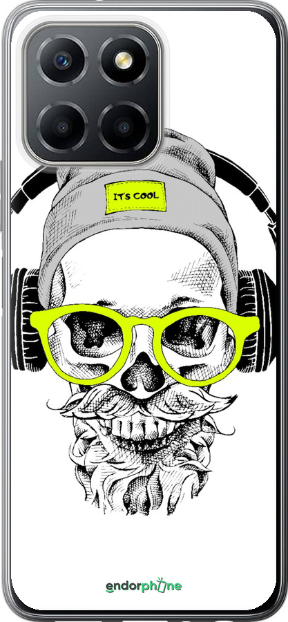 Силиконовый чехол Череп в очках и наушниках для Huawei honor X6 - 4144u-3341 изображение 