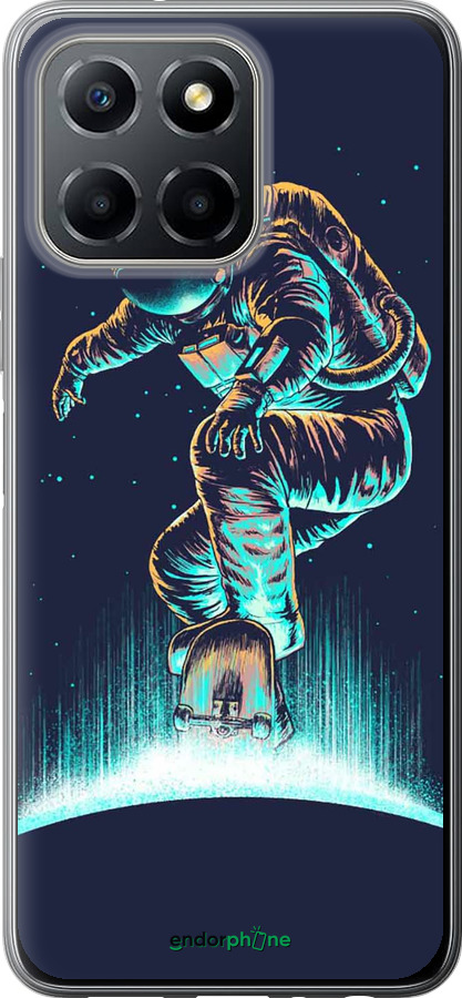 Силиконовый чехол Космонавт на скейтборде для Huawei honor X6 - 4145u-3341 изображение 