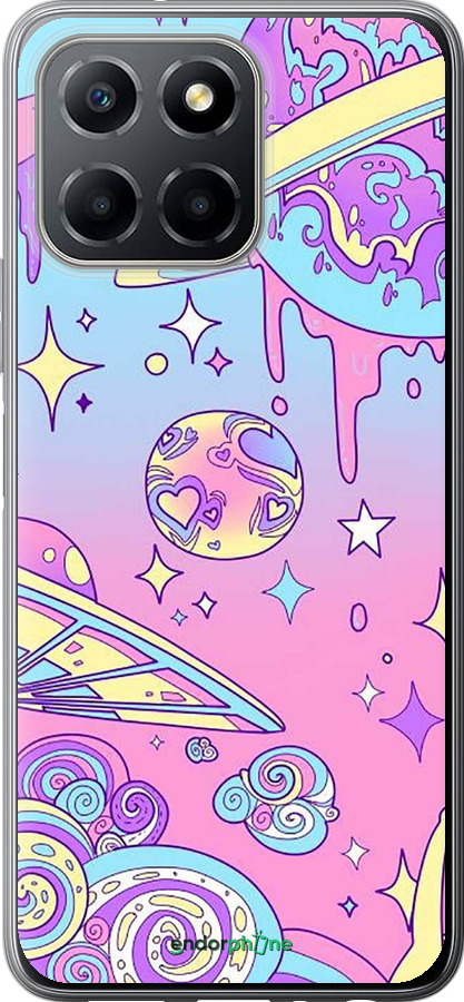 Силиконовый чехол Розовая галактика для Huawei honor X6 - 4146u-3341 изображение 