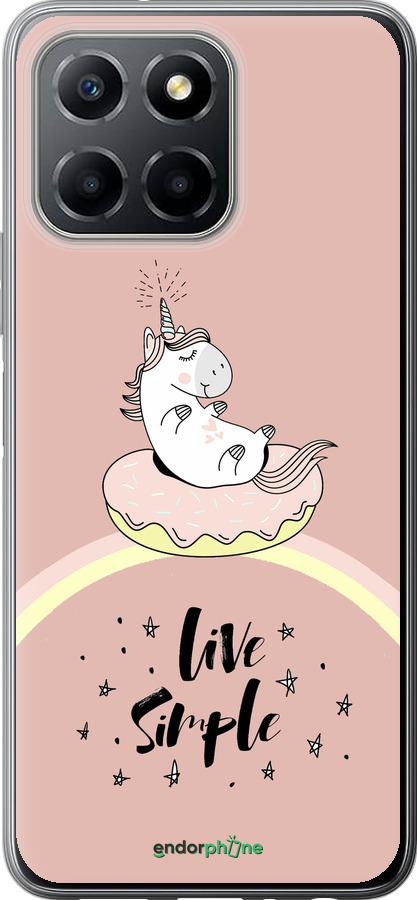 Силиконовый чехол Единорожка в пончике для Huawei honor X6 - 4282u-3341 изображение 