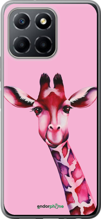 Силіконовий чехол Рожева жирафа для Huawei Honor X8 5G - 4441u-4149 изображение 