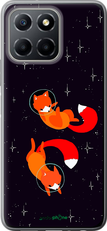 Силиконовый чехол Лисички в космосе для Huawei honor X6 - 4519u-3341 изображение 
