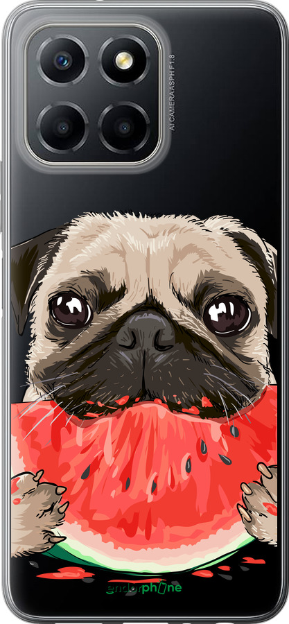 Силиконовый чехол Мопс и арбуз для Huawei honor X6 - 4665u-3341 изображение 