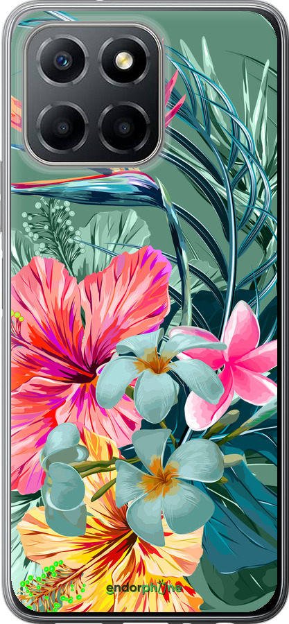 Силиконовый чехол Тропические цветы v1 для Huawei honor X6 - 4667u-3341 изображение 