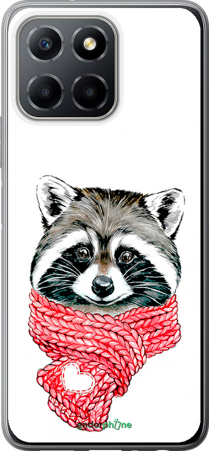 Силиконовый чехол Енот в шарфе для Huawei honor X6 - 4688u-3341 изображение 