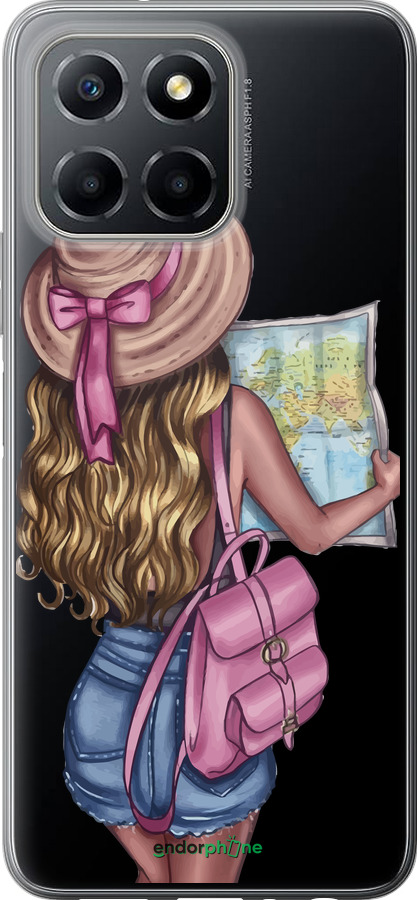 Силиконовый чехол Девушка с картой для Huawei honor X6 - 4704u-3341 изображение 