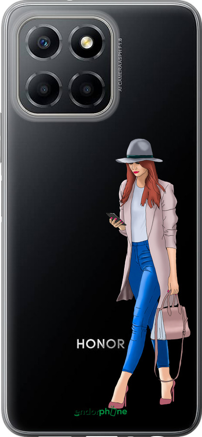 Силиконовый чехол Девушка 1 для Huawei Honor X8 5G - 4751u-4149 изображение 