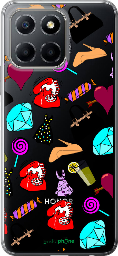 Силиконовый чехол stickers для Huawei Honor X8 5G - 4757u-4149 изображение 