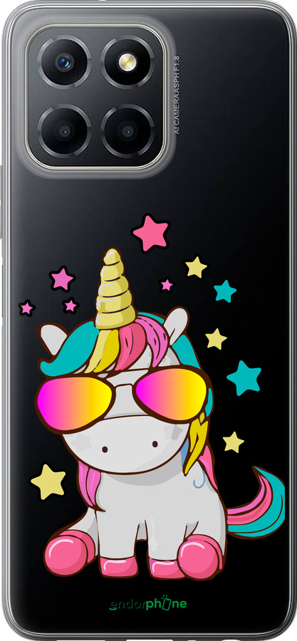 Силіконовий чехол Єдиноріг в окулярах для Huawei Honor X8 5G - 4879u-4149 изображение 