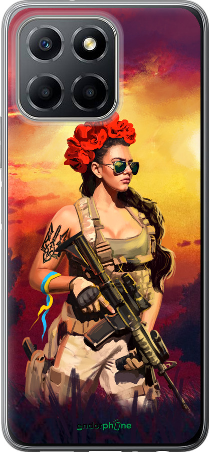 Силиконовый чехол Украинка с оружием для Huawei honor X6 - 5316u-3341 изображение 