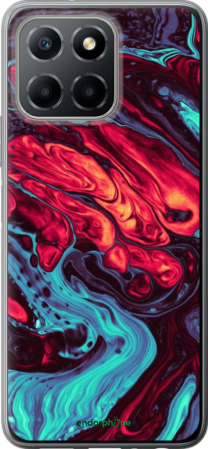 Силиконовый чехол Синяя красная абстакция для Huawei honor X6 - 5339u-3341 изображение 