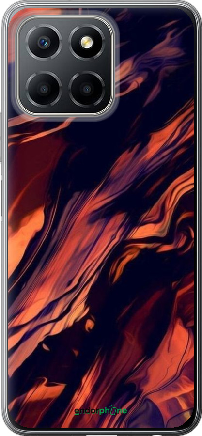Силиконовый чехол Черно-оранжевая абстракция для Huawei honor X6 - 5340u-3341 изображение 