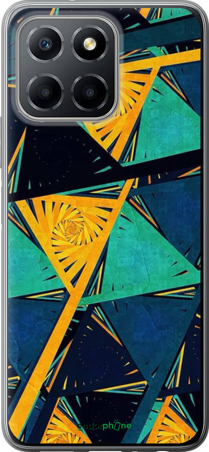 Силиконовый чехол Арт, абстракция, желтый, синий для Huawei honor X6 - 5382u-3341 изображение 