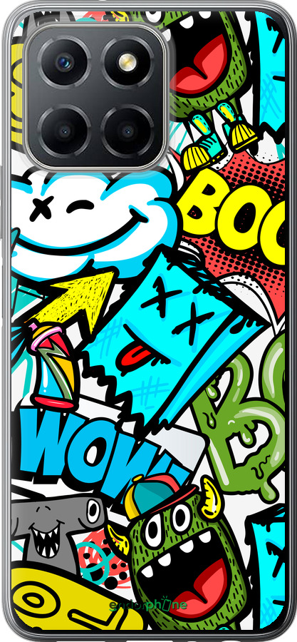 Силиконовый чехол Стикеры v4 для Huawei honor X6 - 5508u-3341 изображение 